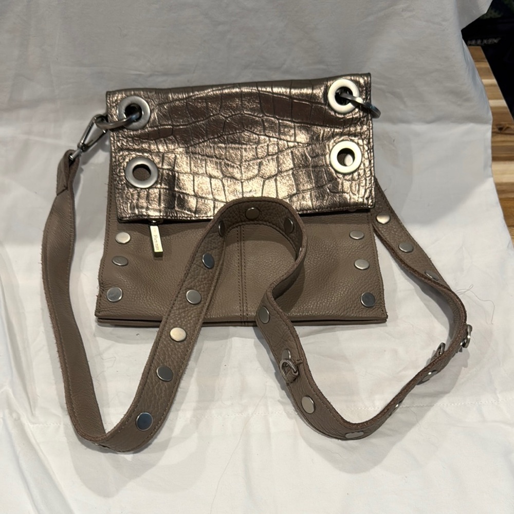 Hammitt Taupe and Metallic Crossbody Bag